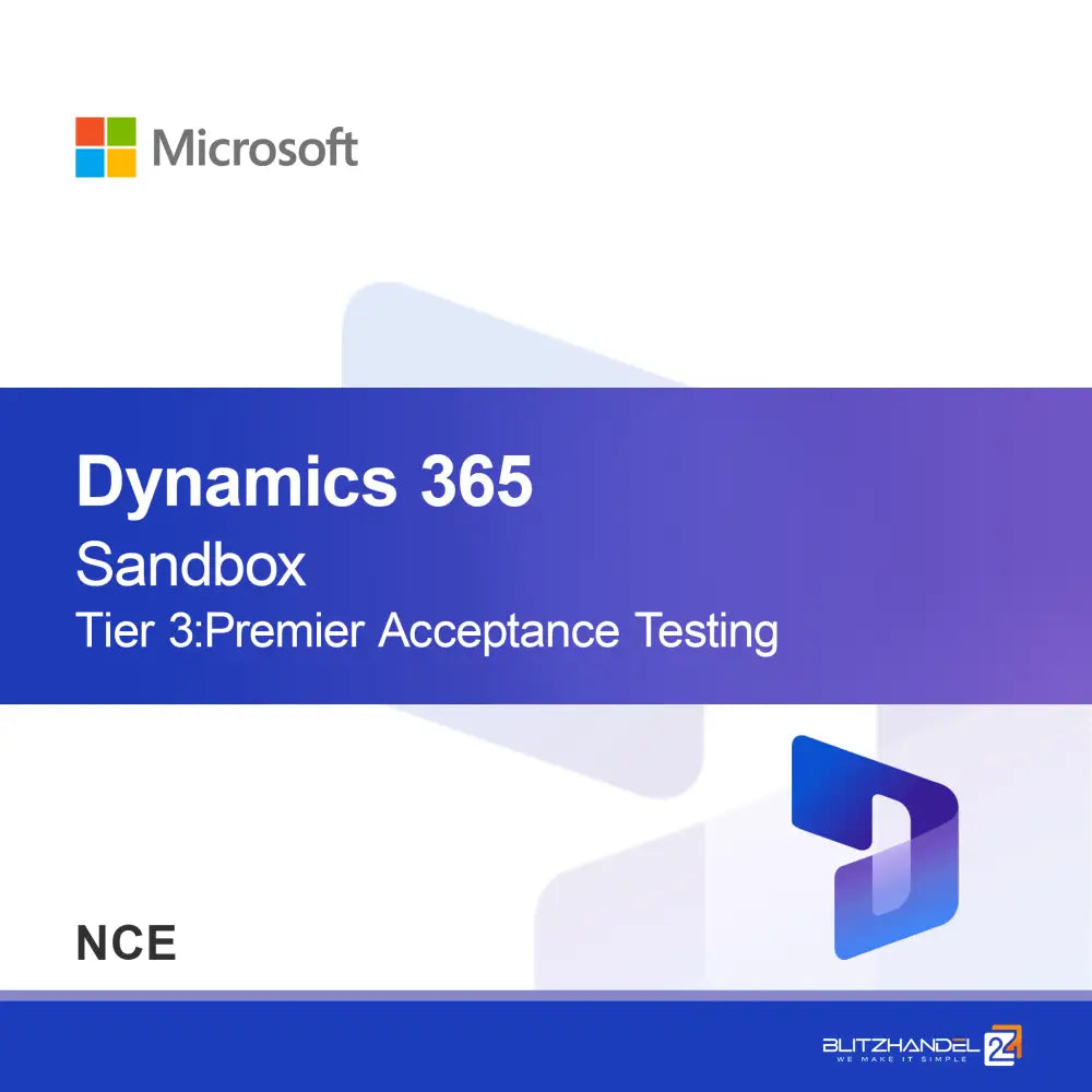Dynamics 365 Operations - Sandbox Tier 3: Premier Δοκιμές Αποδοχής